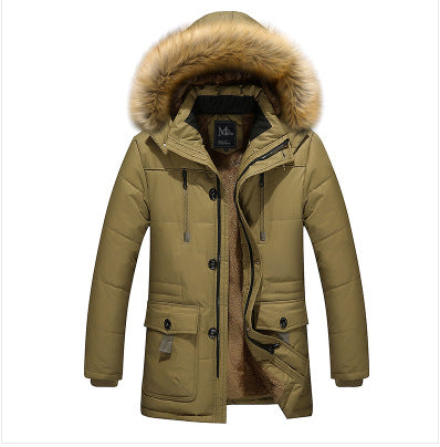 Casual Middle-Aged Mid-Length Thick Warm Cotton Jacket